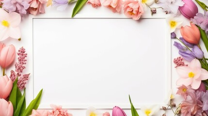 Naklejka na ściany i meble Square Frame Surrounded by Flowers