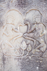 Ancient carved ornament on stone