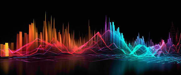 Vibrant stock market pulse graph showcasing the lively fluctuations in financial markets, resembling a pulsating rhythm.