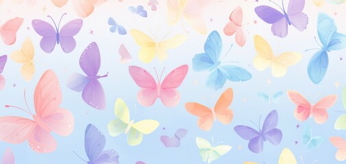 Fototapeta na wymiar Colorful Butterflies in Flight