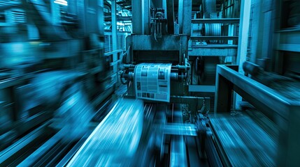 The printing press roars to life, churning out news with gusto