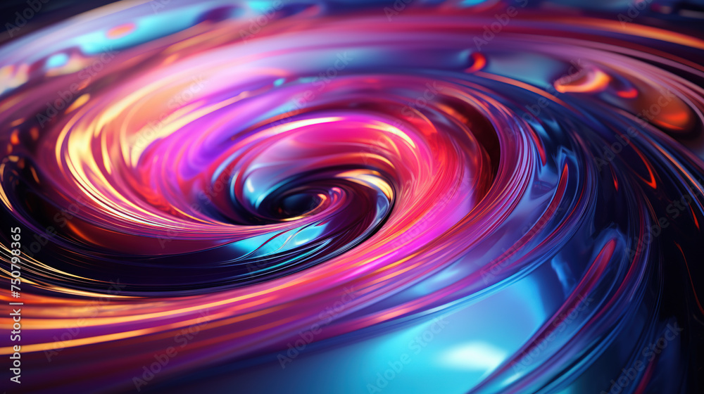 Poster Abstract background with swirl of colors twisting in motion in vivid color vortex.