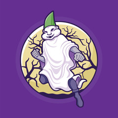 Whimsical Creature Mascot Character with Triangle White Cloak