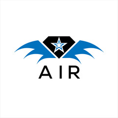 AIR letter logo. technology icon blue image on white background. AIR Monogram logo design for entrepreneur and business. AIR best icon.	
