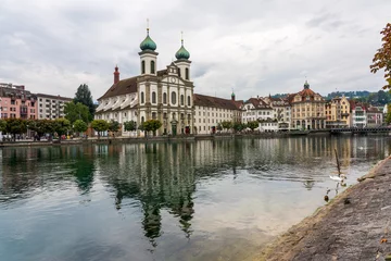 Deurstickers View of the old town of Lucerne in Switzerland. © Bernhard