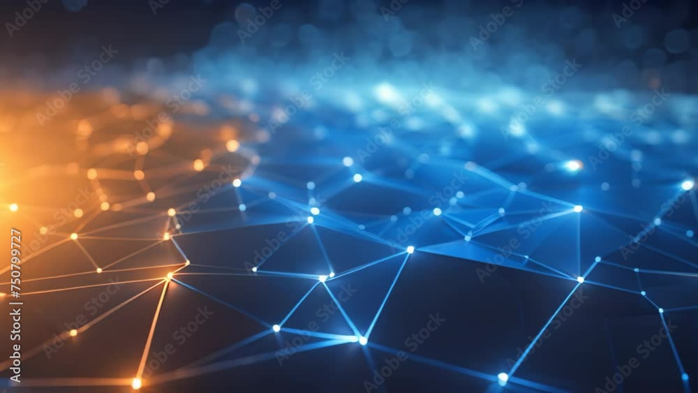 Poster abstract polygonal space low poly dark background with connecting dots and lines. connection structu