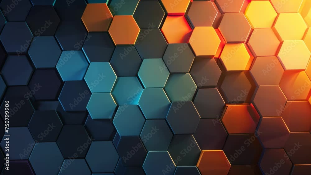 Poster abstract 3d rendering of hexagon background. creative design concept. abstract background with hexag