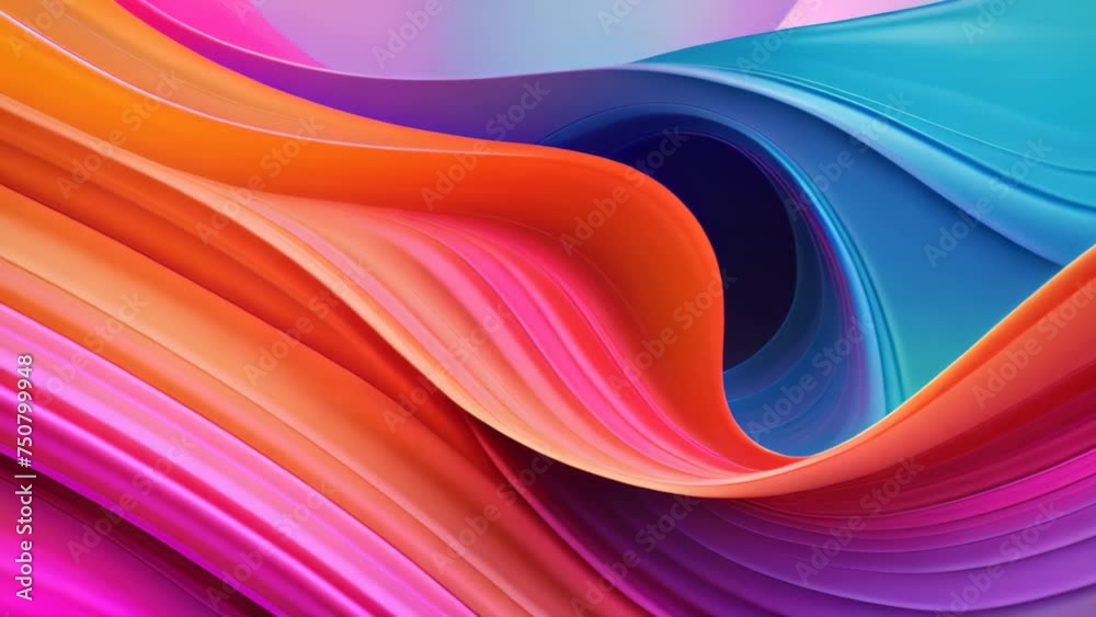 Poster abstract colorful background with smooth lines in it. 3d rendering, abstract background. colorful tw