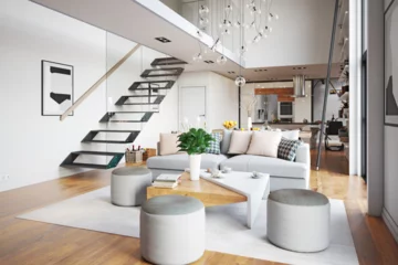 Foto op Canvas modern living room with sofa, interior design © Muhammad