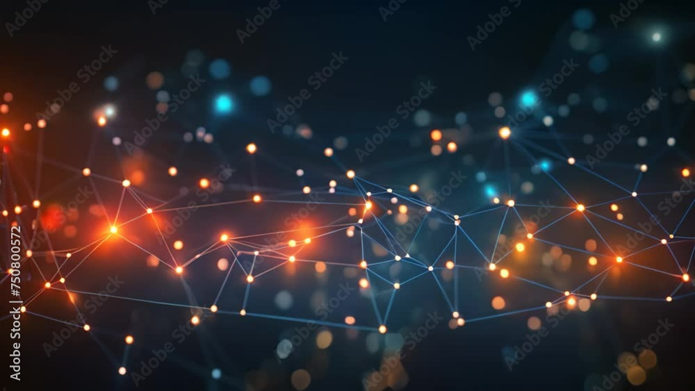 Poster abstract technology background with connection lines and dots. 3d rendering, abstract digital connec