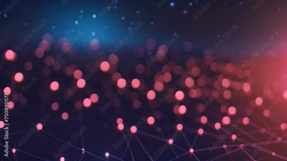 Poster abstract 3d rendering of network structure. futuristic polygonal space low poly background with conn