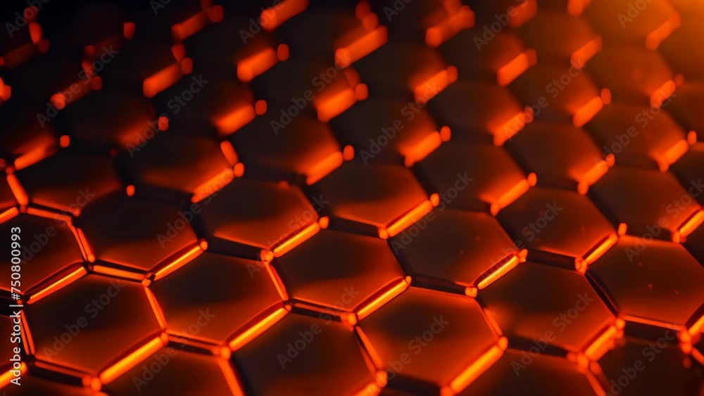 Poster abstract background with glowing hexagons. 3d rendering toned image, abstract hexagon background. di