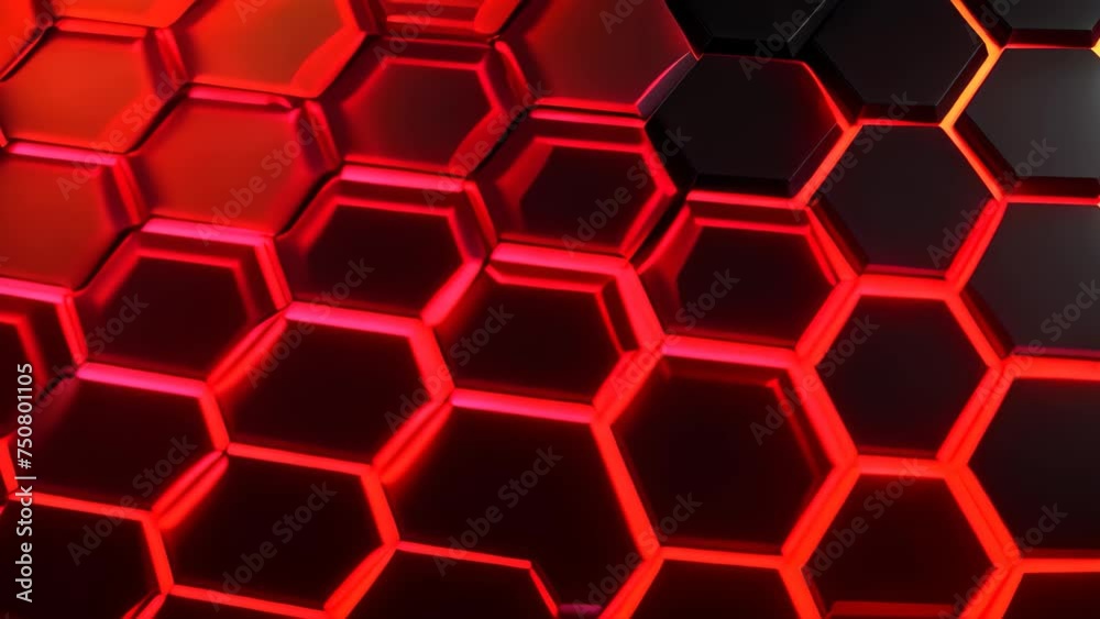 Poster abstract 3d rendering of hexagons background. honeycomb pattern. abstract hexagonal geometric ultra 