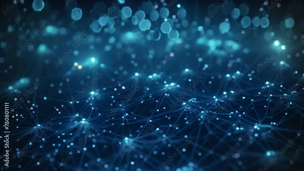 Poster 3d rendering of abstract technology background with connecting dots and lines. network concept, abst