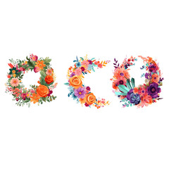 arc botanical flower frame wedding element