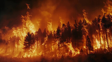 Battling Climate-Driven Forest Fires - obrazy, fototapety, plakaty