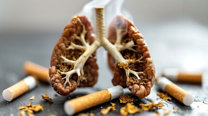 human lungs smoking - obrazy, fototapety, plakaty