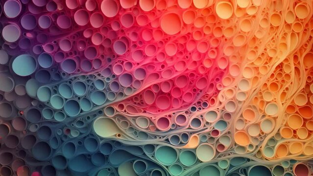 Abstract background with circles. 3d rendering, 3d illustration. An abstract form captured in a pointillism style, AI Generated