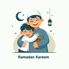 vector flat ramadan kareem illustration ramadan social media post design