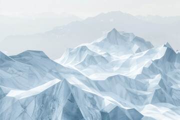 Misty glacier. Surreal landscape. Background image. Created with Generative AI technology. - obrazy, fototapety, plakaty