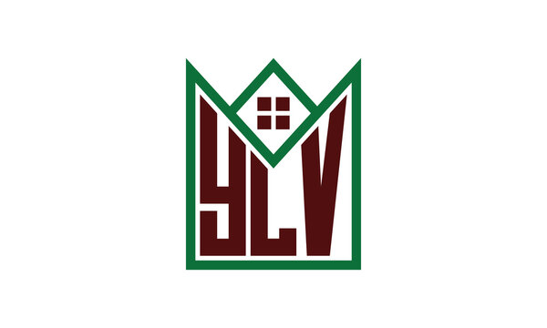 YLV initial letter real estate builders logo design vector. construction, housing, home marker, property, building, apartment, flat, compartment, business, corporate, house rent, rental, commercial