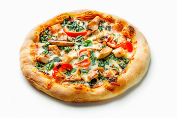 pizza isolated on a white background. delicious traditional food