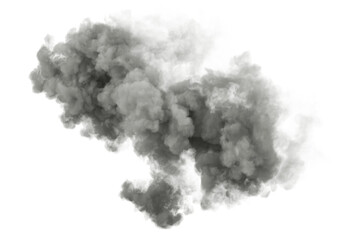 Grayscale ominous clouds free form clipart isolate backgrounds 3d rendering png © Krit