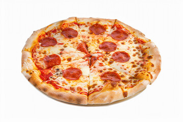 pizza isolated on a white background. delicious traditional food