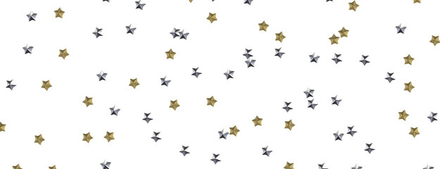 Gilded Wonders Unleashed: 3D Gold Stars Rain Illustration Mesmerizes Viewers