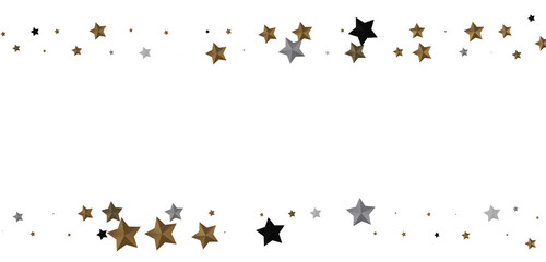 Enchanted Galaxy: Experience the Splendor of a 3D Gold Stars Shower