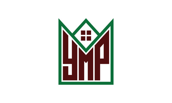 YMP initial letter real estate builders logo design vector. construction, housing, home marker, property, building, apartment, flat, compartment, business, corporate, house rent, rental, commercial