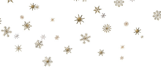 Flurry of Snowflakes: Radiant 3D Illustration Showcasing Falling Festive Snow Crystals