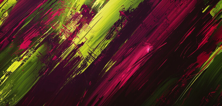 Bold maroon strokes on deep olive, an artistic computer background.