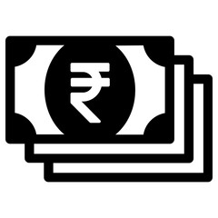 rupee icon, simple vector design