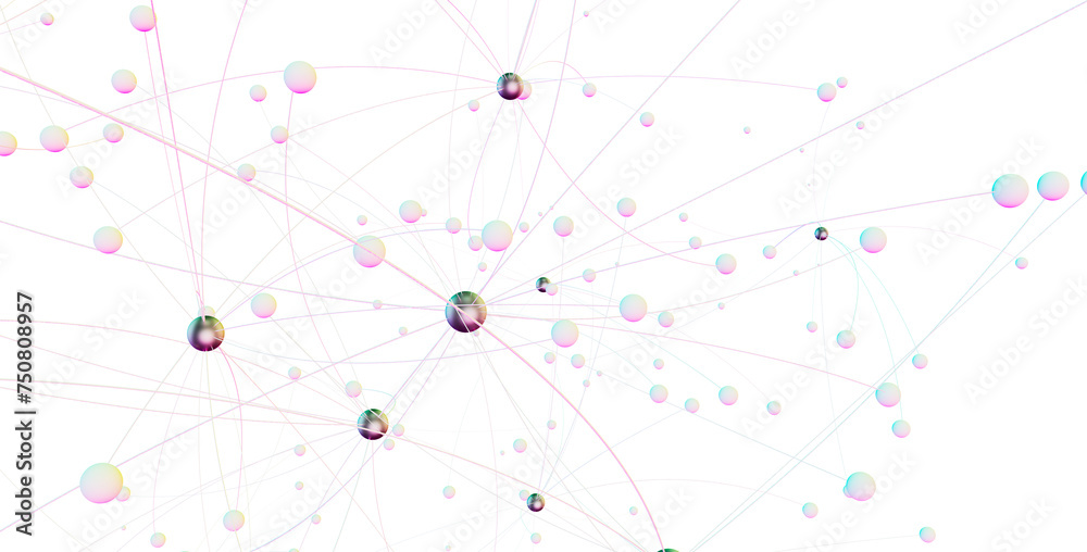 Aufkleber 3d network technology in future