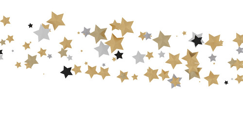 XMAS Holiday golden decoration, glitter frame isolated -