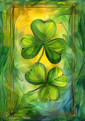 Water color Shamrocks for St Patrick's day