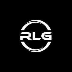 RLG letter logo design with black background in illustrator, cube logo, vector logo, modern alphabet font overlap style. calligraphy designs for logo, Poster, Invitation, etc.