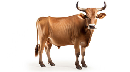 male banteng isolated on white background сreated with Generative Ai