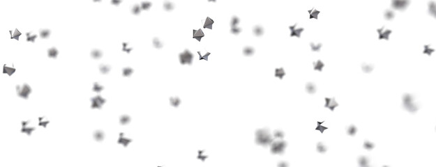 Banner with golden decoration. Festive border with falling glitter dust and stars.