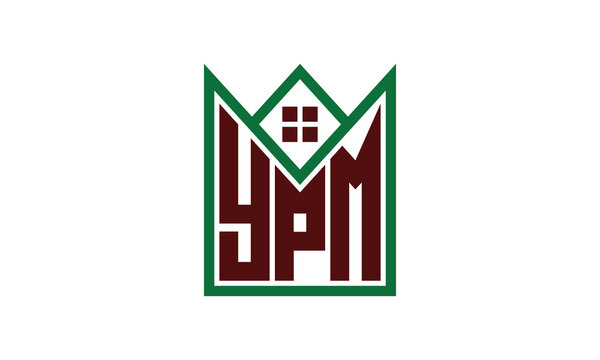 YPM initial letter real estate builders logo design vector. construction, housing, home marker, property, building, apartment, flat, compartment, business, corporate, house rent, rental, commercial