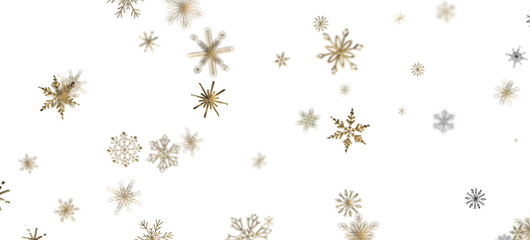 Whirling Snowstorm: Astonishing 3D Illustration Depicting Descending Festive Snowflakes