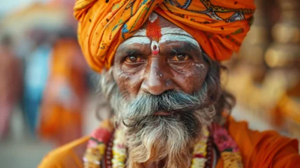 Foto op Aluminium Indian man hindi in traditional man.  © Vika art