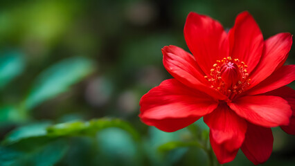 Obraz premium Red and yellow hibiscus flower in the garden