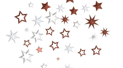 Cascading Christmas Constellations: Brilliant 3D Illustration Showcasing Falling Festive Star Patterns
