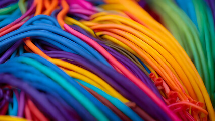Close up of a colorful wires