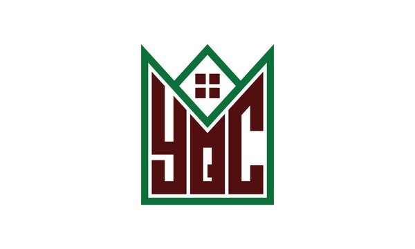 YQC initial letter real estate builders logo design vector. construction, housing, home marker, property, building, apartment, flat, compartment, business, corporate, house rent, rental, commercial