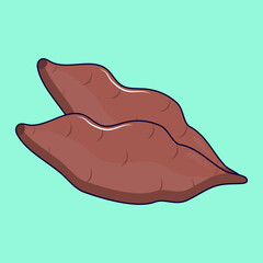 sweet potato vector illustration design isolated flat icon design healthy natural food vector design 