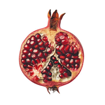 red pomegranate fruit cut open clip art preview