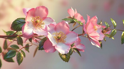 Obraz premium Rosa canina flower drawing